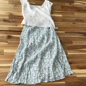 Seraphine Light Blue Floral Maternity and Nursing Two-piece Dress